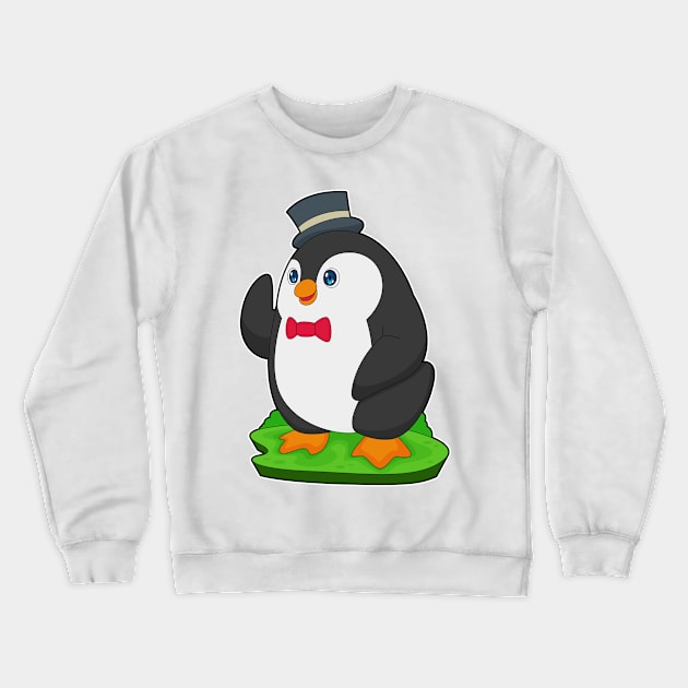 Penguin Groom Bow tie Wedding Crewneck Sweatshirt by Markus Schnabel